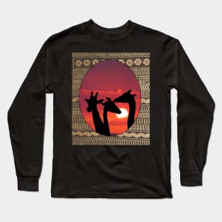 Giraffe Sunset Long Sleeve T-Shirt